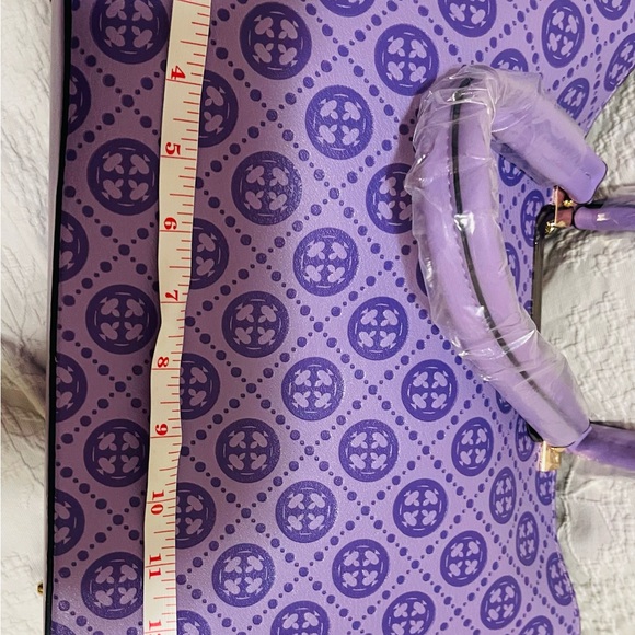 Purple purse large stunning gift new with clutch 2 piece set VEGAN LEATHER - Picture 7 of 14